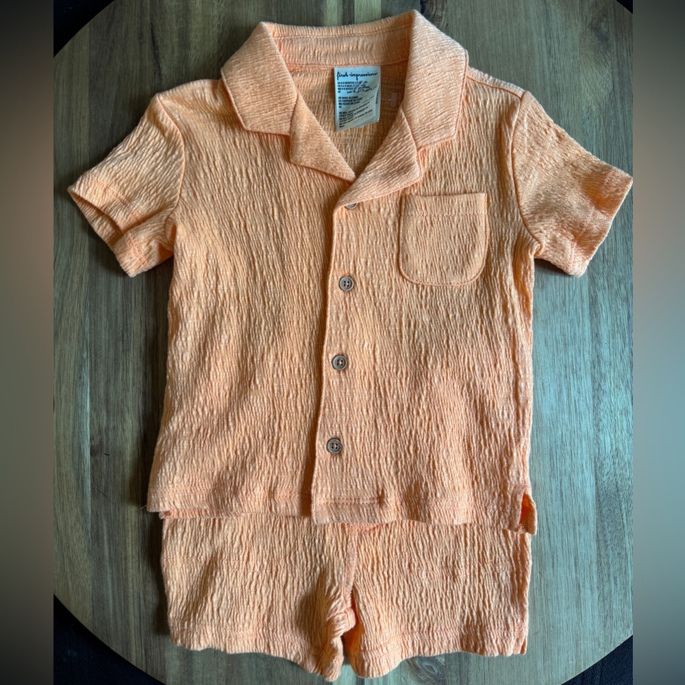 First Impressions Tangerine Orange PJ Short Set